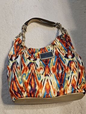 Nicole Miller Multicolor Ikat Shoulder Bag with Chain Handles
